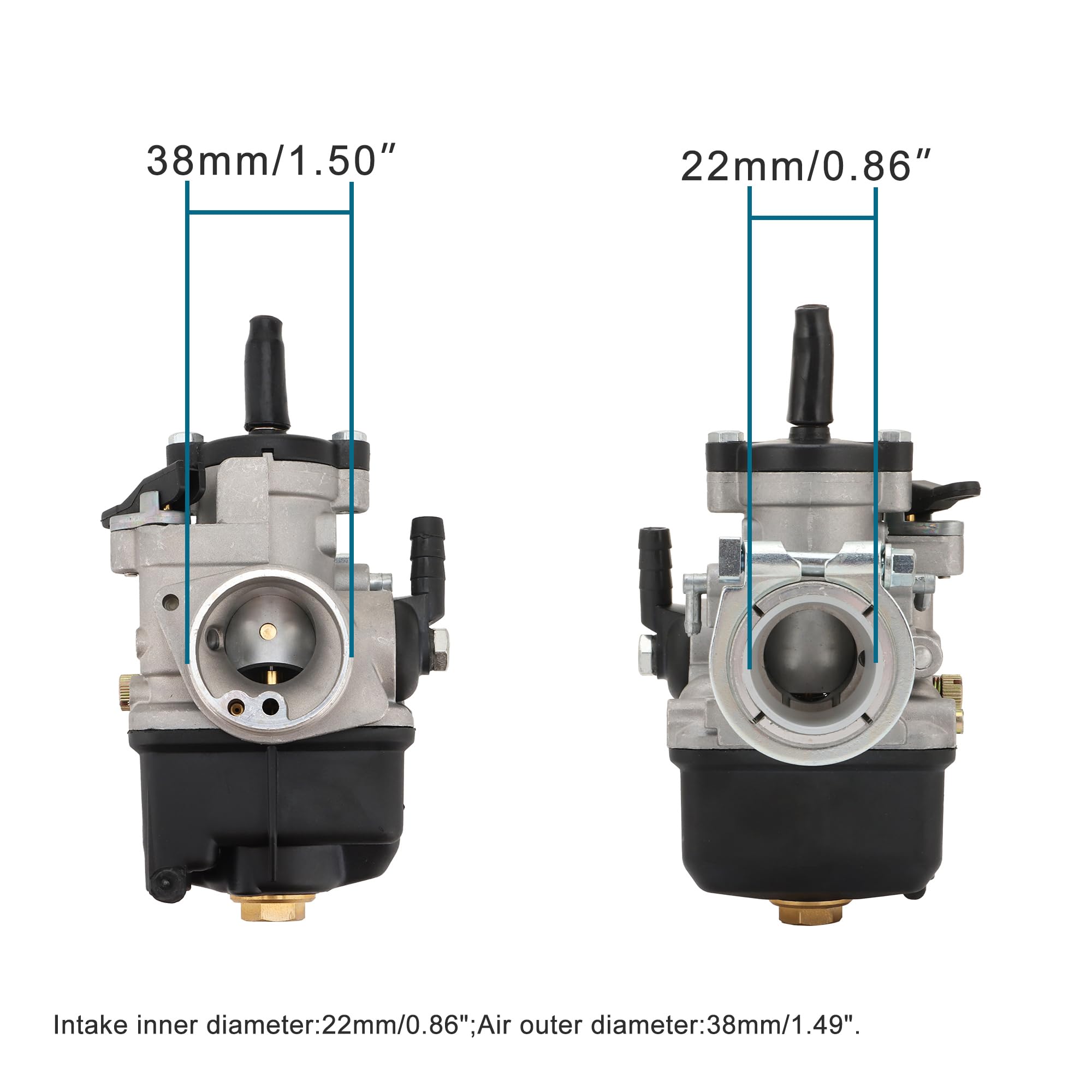 GOOFIT Carburador De 22mm Phbl 22as Reemplazar Para Dellorto 2-Stroke 50-300cc Engine Scooter ATV UTV Dirt Pit Bike
