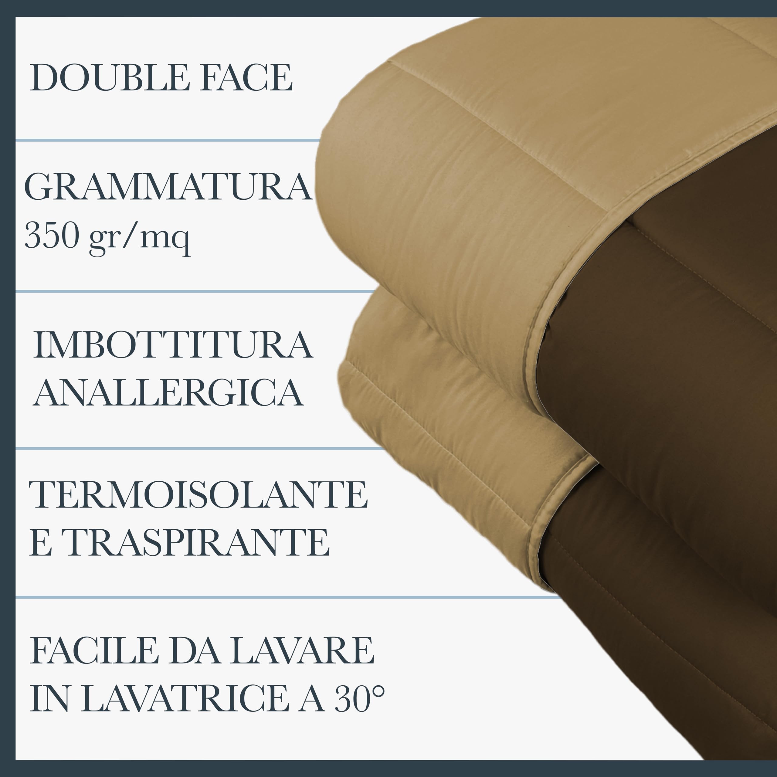 Trapunta Invernale Banzaii 350 Gr/mq - Microfibra Manopesca, Matrimoniale 260x260 Cm, Grigio - Foto 6