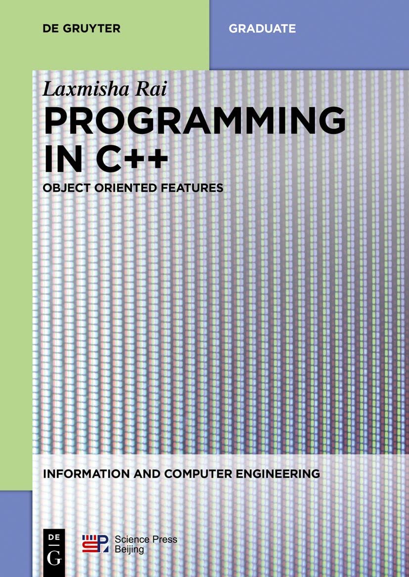 Programming in C++: Object Oriented Features
