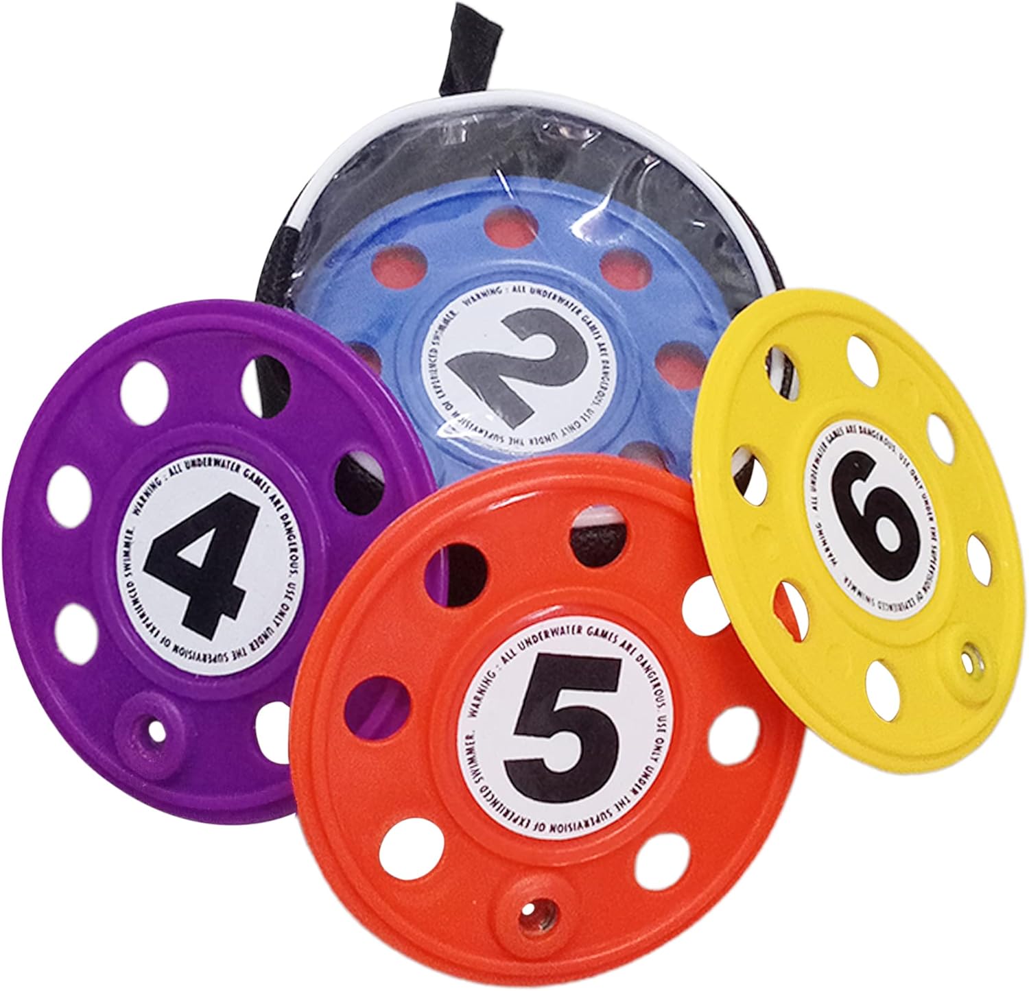 Fitfix Diving Discs with Numbers for Swimming Pool and Water Fun/Best for Summer Pool Parties, Water Adventures - Set of 6 Made in India