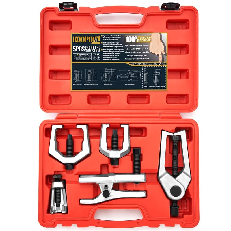 Kit 5 em 1 de Extratores de Pivôs, Terminais de Direção e Braços Pitman KOOPOOL 2137CR com Maleta ABS