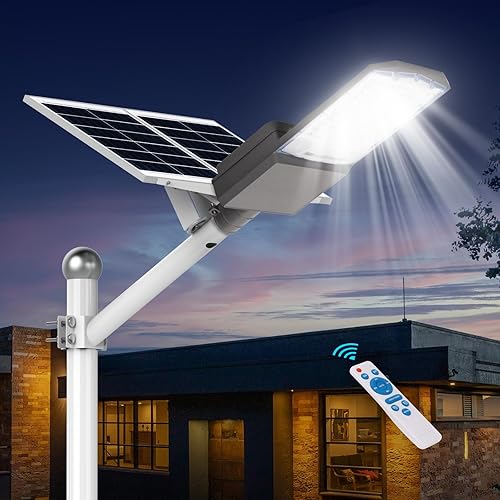 Farolas solares de 800 W para exteriores, 80000 lm, luz de calle solar IP67, impermeable, funciona con energía solar, luz de calle LED del atardecer
