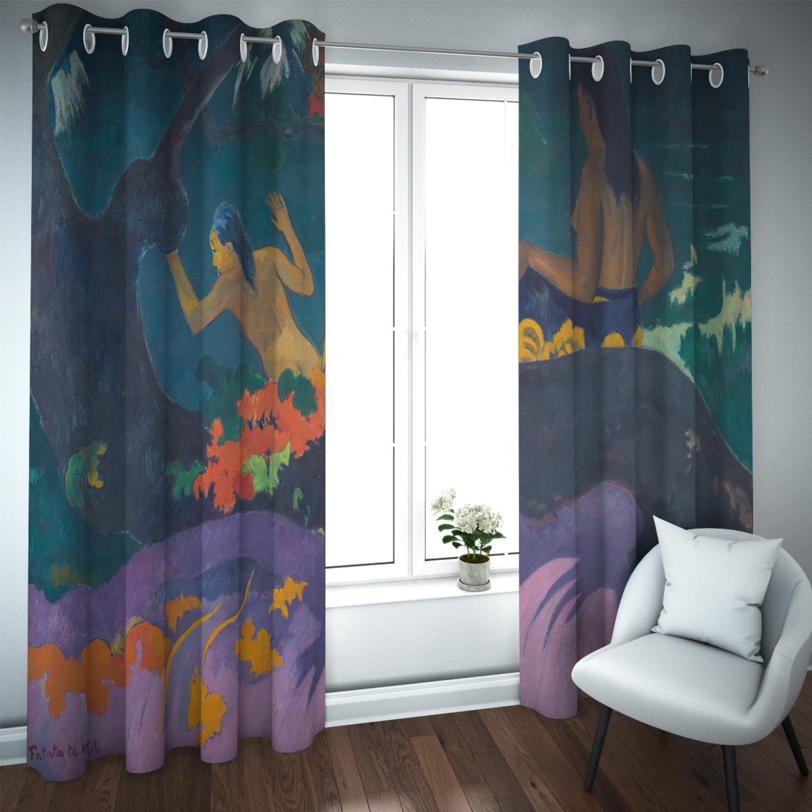 PARREN Paul Gauguin Style Aesthetic Artwork Blackout Curtains for Bedroom Living Room Thermal Insulated Printed Curtain Drapes 2 Panels 72x90in