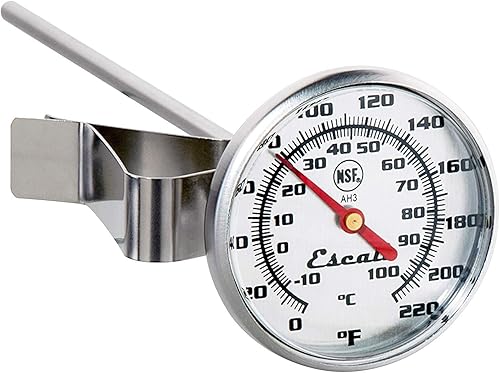 Escali AH3 NSF Certificado Comercial de lectura instantánea Termómetro de esfera grande con clip, color plateado