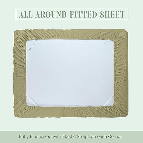 Vista 343 de Elegance Linen® - Juego de sábanas de 4 piezas, resistente a las arrugas, 1500 hilos, ultrasuaves, esquinas tipo bolsillos profundos de hasta 16