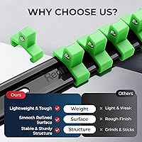 Vista 10 de Organizador de enchufes de 3 piezas, unidad de 3/8 pulgadas x 45 clips, soporte de enchufe de ABS resistente con tapas de extremo extraíbles, riel