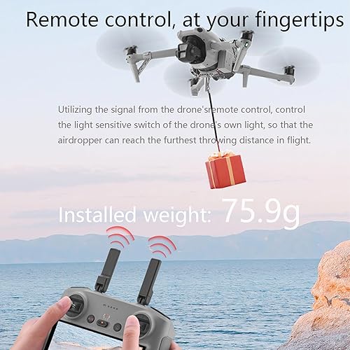 Miniatura 2 de Sistema Airdrop con tren de aterrizaje compatible con DJI Air 3 Drone Airdrop dispositivo de liberación de cuentagotas de carga útil Lanzador de