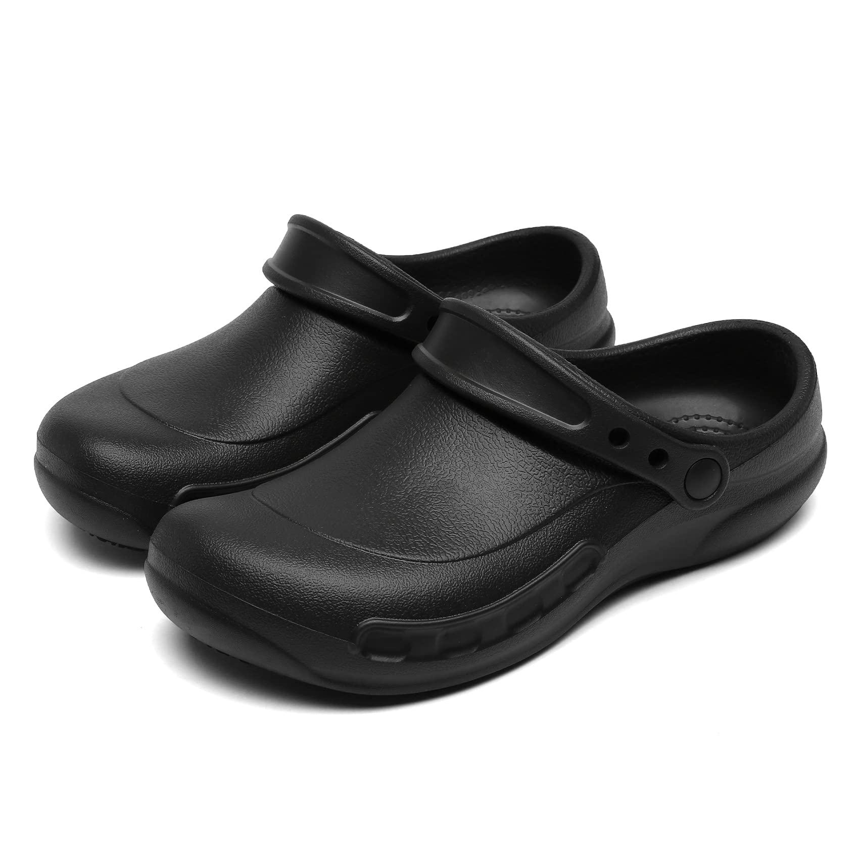 JSWEI Comodi zoccoli da chef antiscivolo scarpe da lavoro da cucina infermiera ospedale giardino lavoro scarpe unisex nero UK6-11…