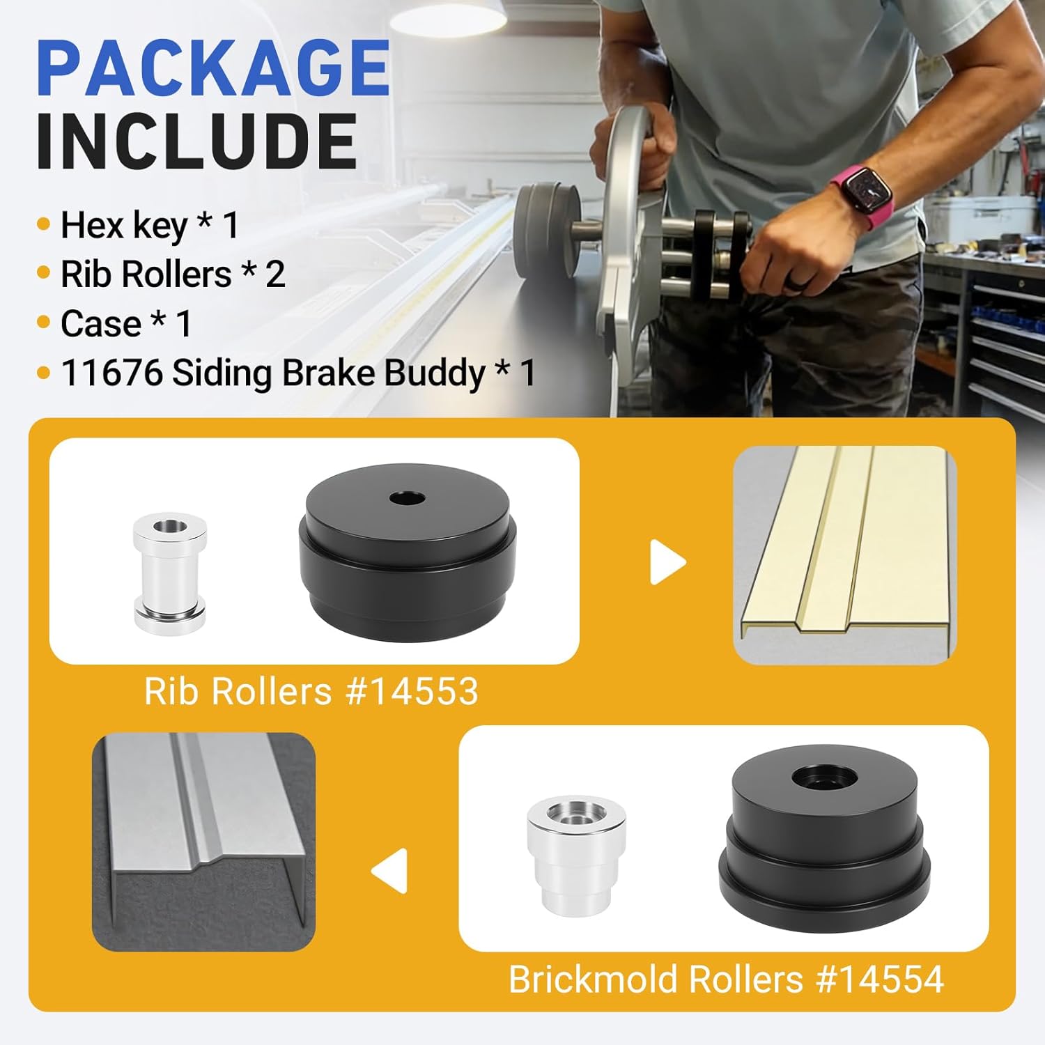 11676 Brake Buddy, Upgraded Aluminum Siding Brake Tool Fit for Tapco PRO 14, PRO 19, Windy SP, MX Series Portable Bending Brakes - with Wheeled Storage Case, Portable Carry