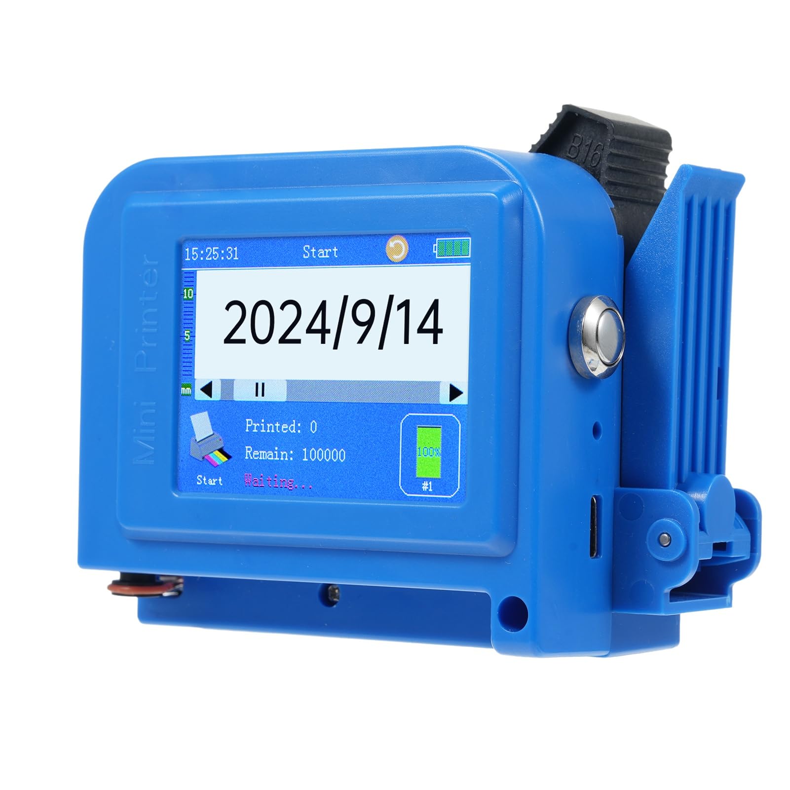 HUIOP Stampante a getto d'inchiostro portatile,Mini stampante a getto d'inchiostro portatile con touchscreen da 2,4 pollici, stampante intelligente per codici a barre, supporto per logo, data,