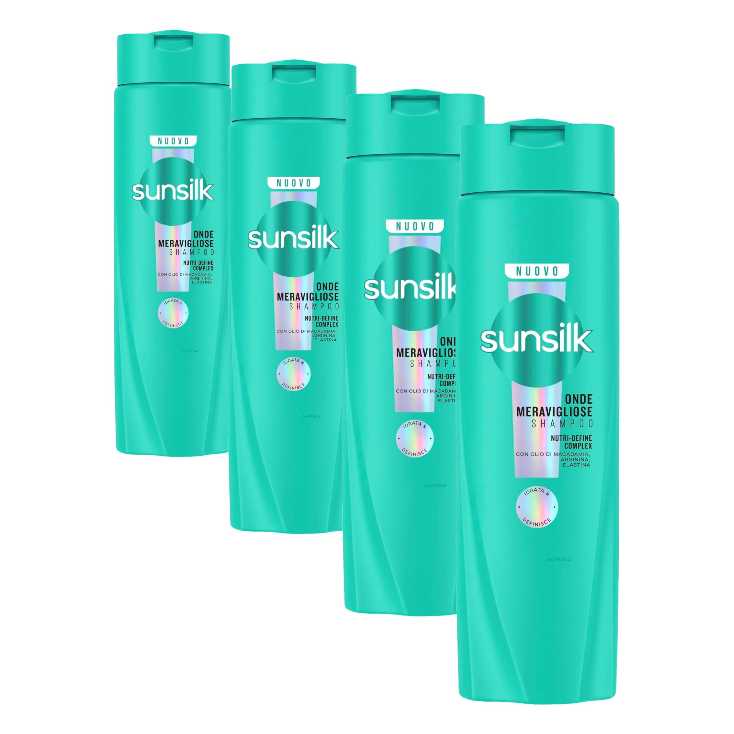 Sunsilk, Shampoo Onde Meravigliose, Shampoo Capelli Mossi, Idratante e Anticrespo, Formula Arricchita con Nutri-Define Complex con Olio di Macadamia, Arginina e Elastina, per Onde Morbide*, 250ml