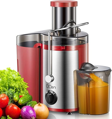 Miniatura 95 de QCen Máquina Exprimidora, Extractor de Jugos Centrífugo de 500W con Boca Ancha y Canal de Alimentación de 3" para Frutas y Verduras, Fácil de