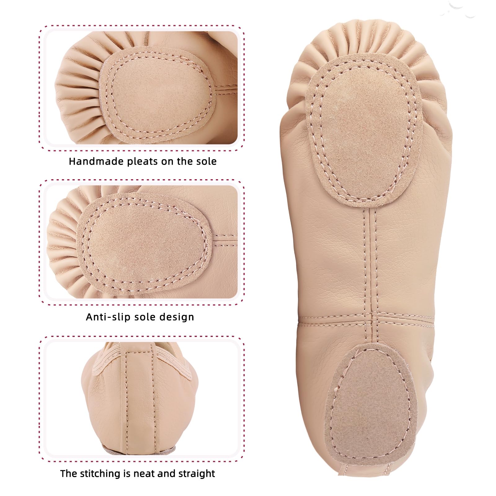 Zapatillas Ballet Niña Zapatos Ballet Mujeres Media Punta de Ballet Zapatillas 22-44 EU