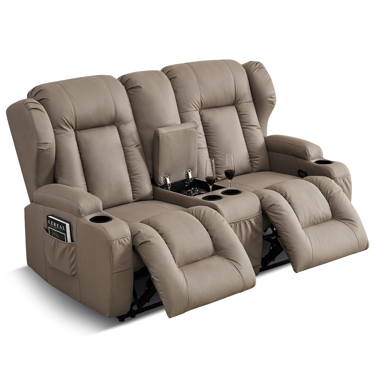 SAMERY 66 Loveseat Recliner with Console