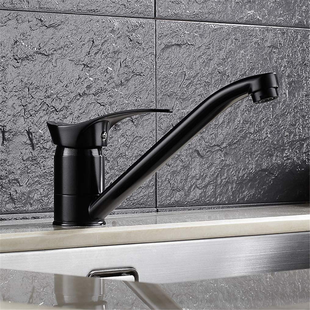 Robinet d'eau chaude et froide de cuisine et bain au style noir épuré