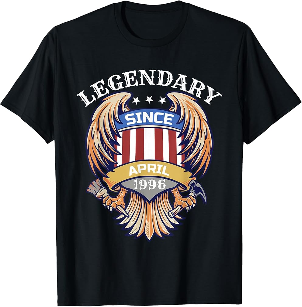 Legendary Since April 1996 Patriotic April Birthday T-Shirt