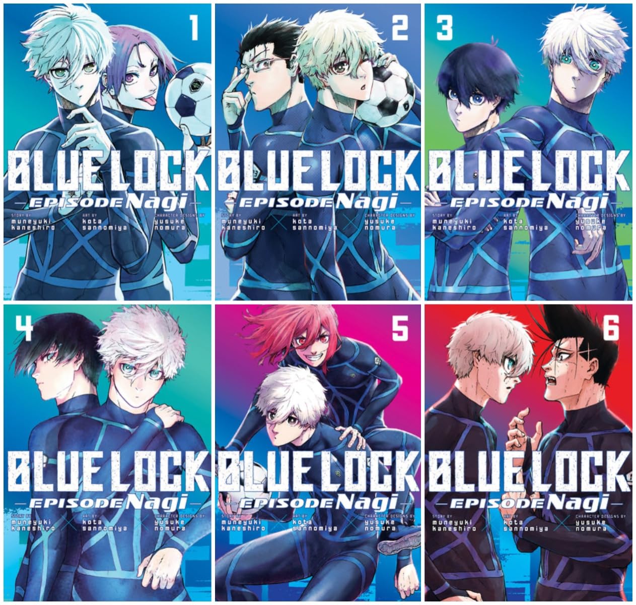 Blue Lock: Episode Nagi Manga Series 6-Book Collection Set (Vol. 1–6) – Spin-Off Soccer Battle Story of Genius, Rivalry, and Awakening Talent      Paperback – October 28, 2024
