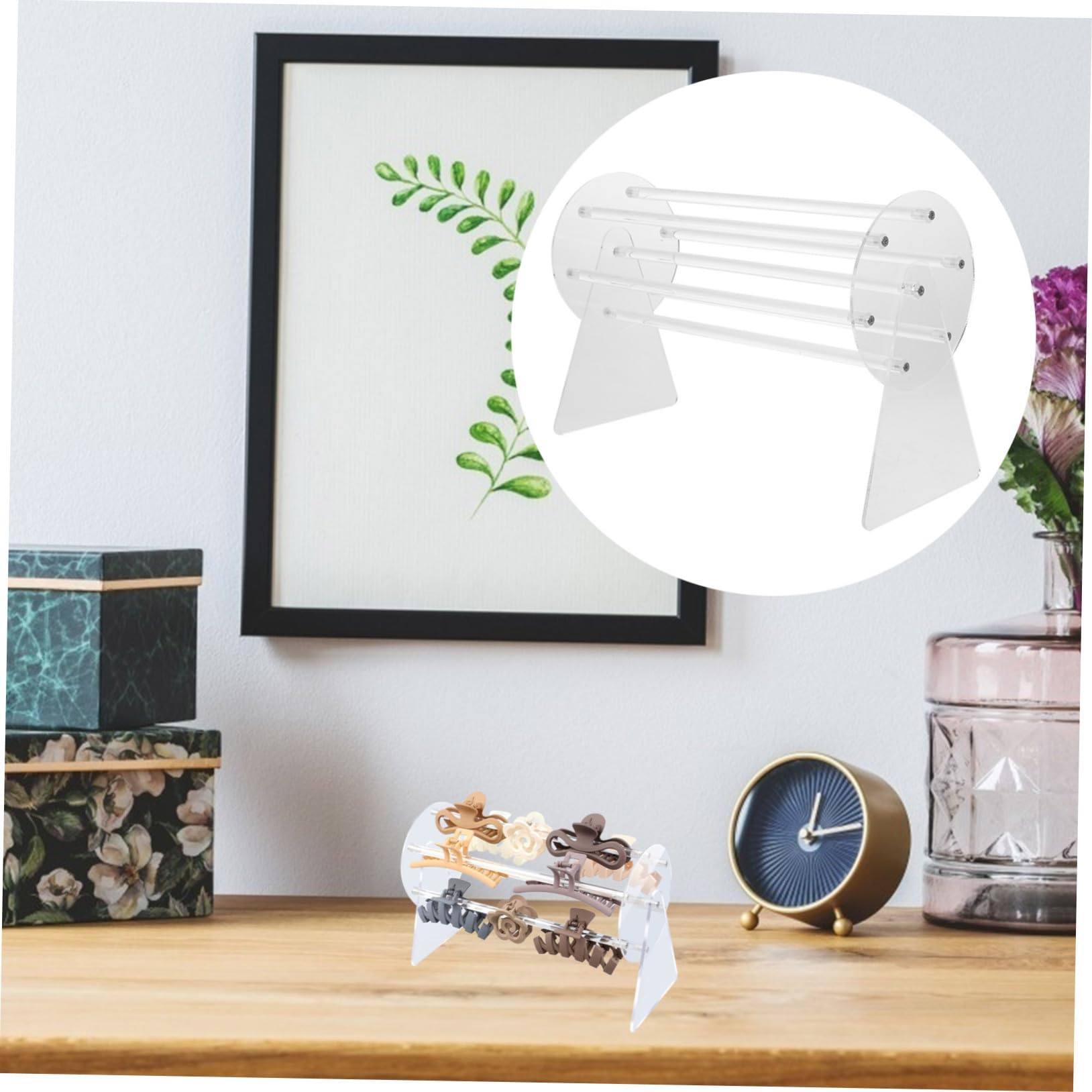 Baluue Halterung für Stirnband Display aus Acryl mit Stabiler Basis und Drehbarem Design Haargummi Displayhalter für Schreibtisch und Zuhause zur Ordentlichen Aufbewahrung