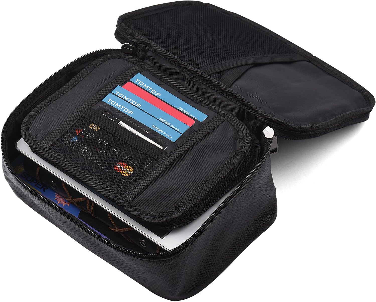 Dioche Fireproof Document Bag, and Fireproof Bag Fireproof Money Bag with Combination Lock for Better Storage and Portability (with Lock 1)