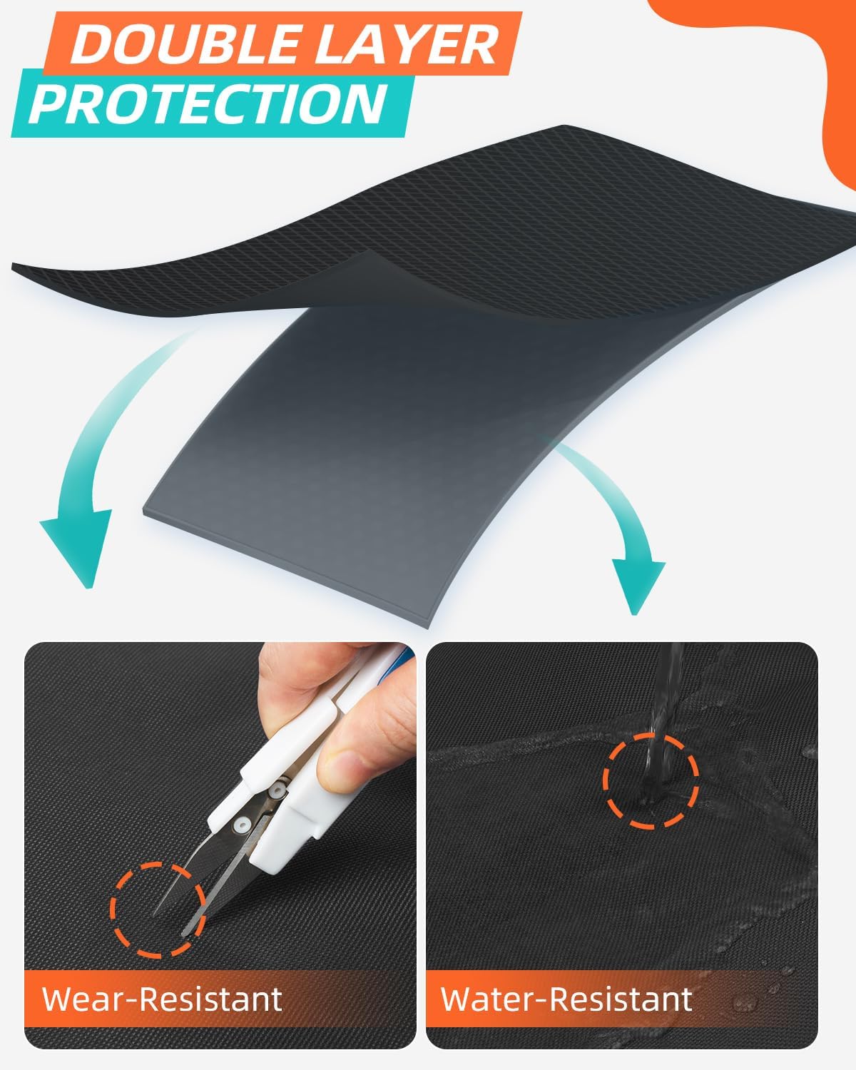 42'' Sports Duffle Bag - Extra Large Travel Duffel Tote Bag Gym Overnight Weekender Shopping Christmas Tree Bag with 2-Way Durable Zippers Water Resistant, Black, 2 Pack - Image 8