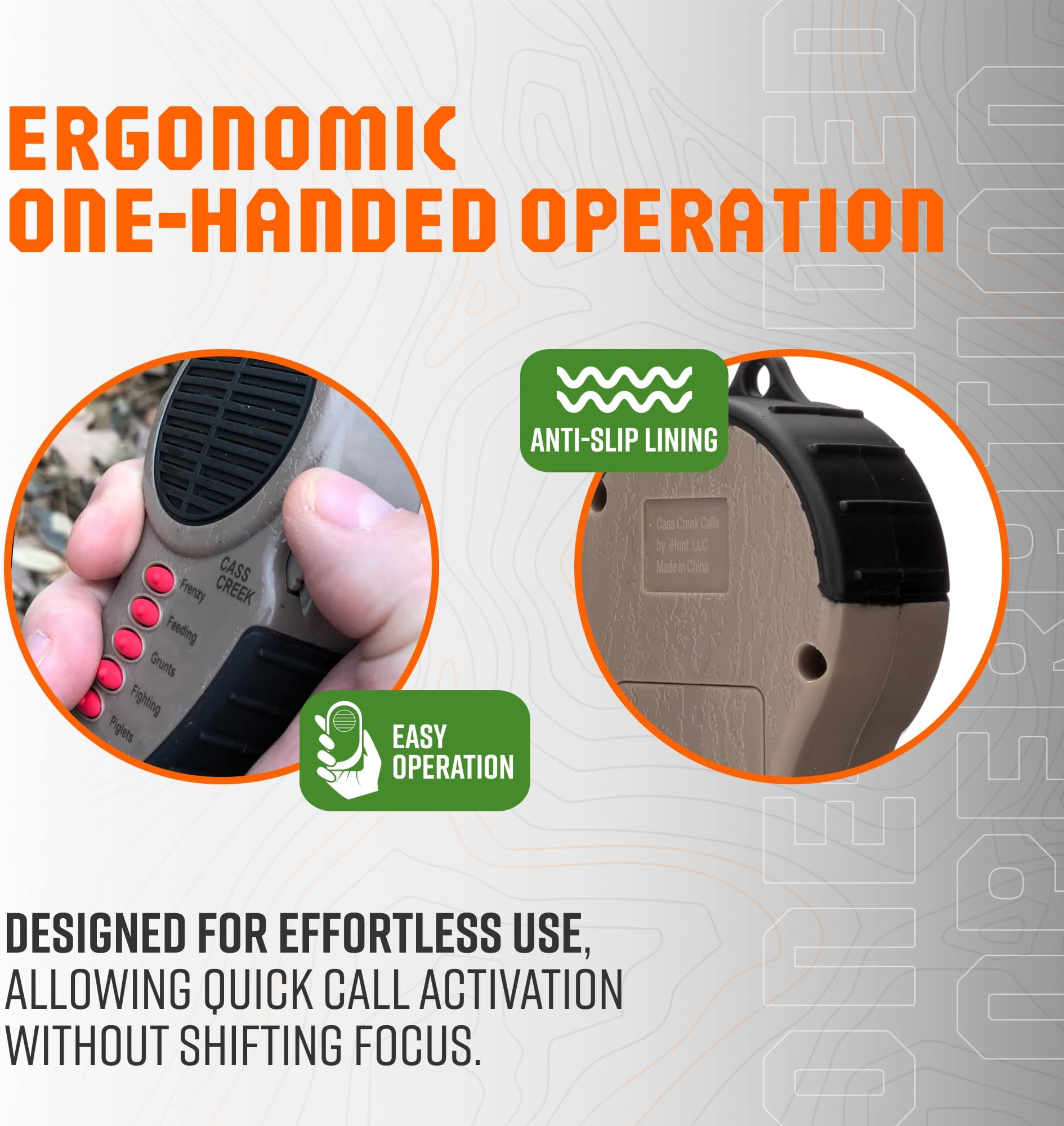 Cass Creek Ergo Boar Call Handheld Electronic Game Call, CC034, Compact Design, 5 Calls in 1, Expert Calls for Everyone