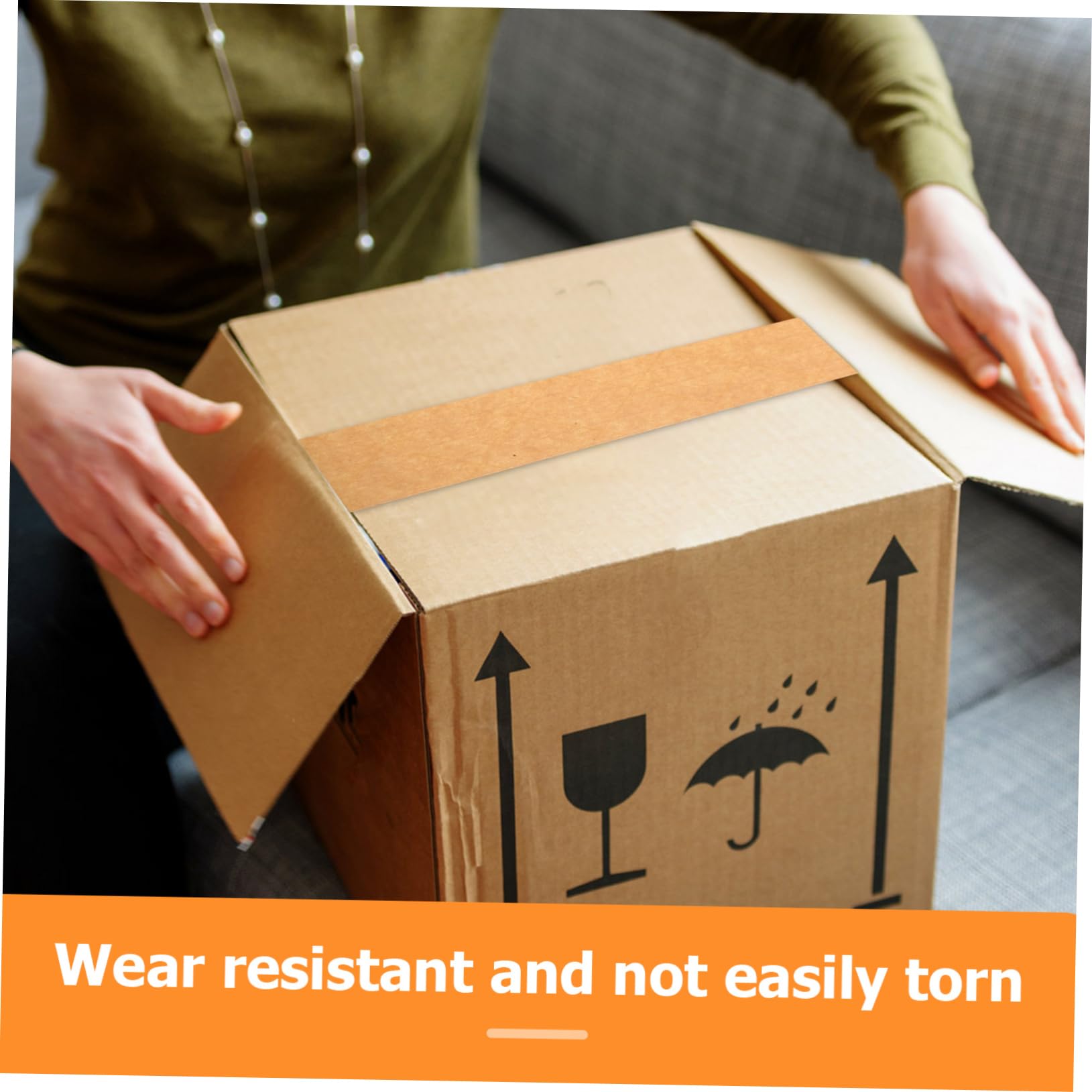 SOLUSTRE 3stücke Kraftpapier-klebeband Selbstklebendes Versandband Braunes Paketklebeband Manipulationssicher Beschreibbar zum Versiegeln von Kartons Robustes Verpackungsklebeband