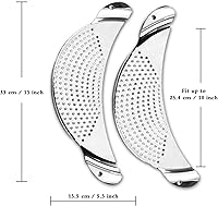 Vista 7 de Colador de acero inoxidable, 2 unidades, colador de pasta, colador de alimentos de metal para fideos, frutas, verduras, adecuado para macetas