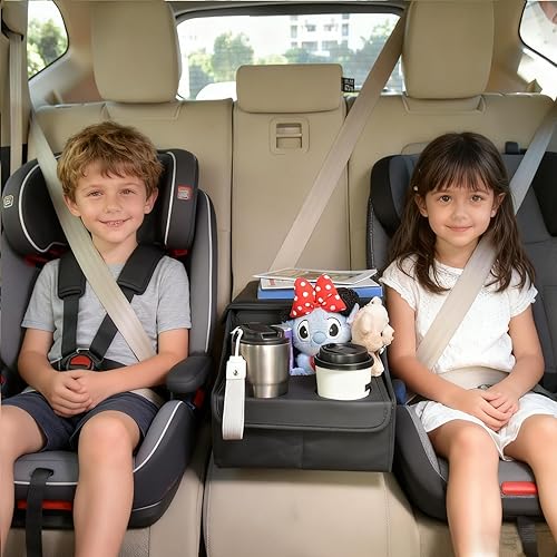 Miniatura 3 de Organizador de asiento trasero para automóvil, organizador de asiento medio con 4 compartimentos de almacenamiento, 2 portavasos, asiento trasero