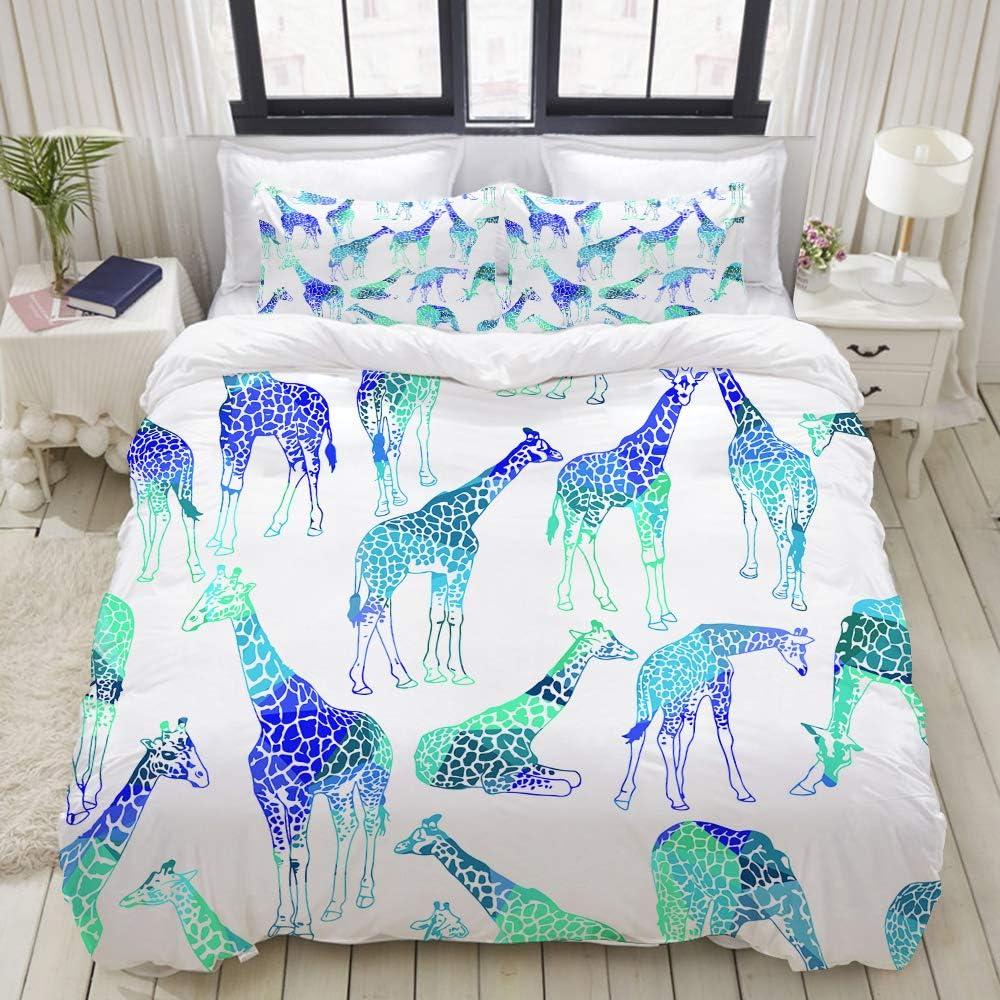YOUMEISU Bedding Duvet Cover Set - abstract seamless pattern with giraffes - Brushed Microfibre Duvet Cover with Pillowcases-Double(200 * 200cm)