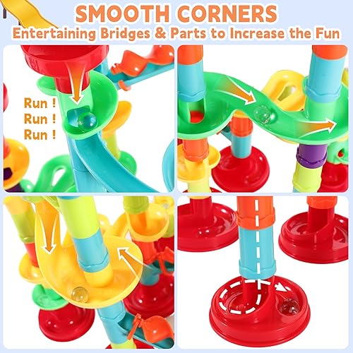 Miniatura 4 de 197 piezas de mármol Run, juego de laberinto de mármol, bloques de construcción de juguetes para niños, juego de pista de mármol, juguete educativo