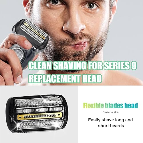 Miniatura 16 de Repuesto de cabezal de afeitadora eléctrica Serie 9 94M, compatible con maquinillas de afeitar eléctricas Braun Series 9 290cc, 9291cc, 9370cc, 94