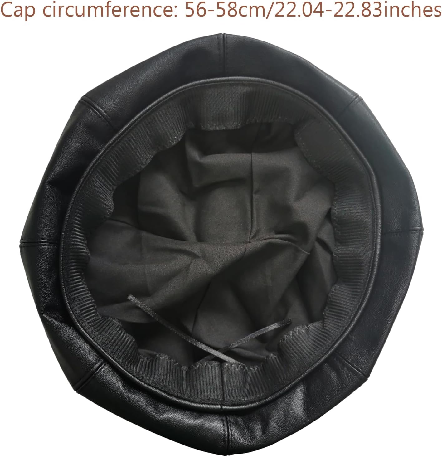 Women PU Leather French Beret Hat, 8-Panel Classic Artist Cap Causal Beanie Black - Image 7