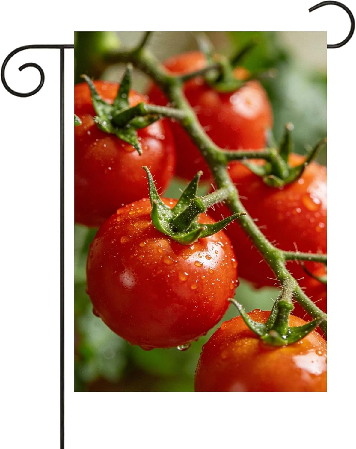 Exotic Beautiful Red Tomato on Tree Summer Spring Agriculture Farm House Flag 28 x 40 Inch, Double Sided Large Garden Yard Welcome Flags Banners for Home Lawn Patio Outdoor Decor
