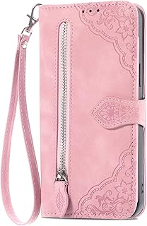 Hee Hee Smile Capa de luxo com zíper carteira de couro com zíper para WIKO Y81 capa de telefone pulseira rosa