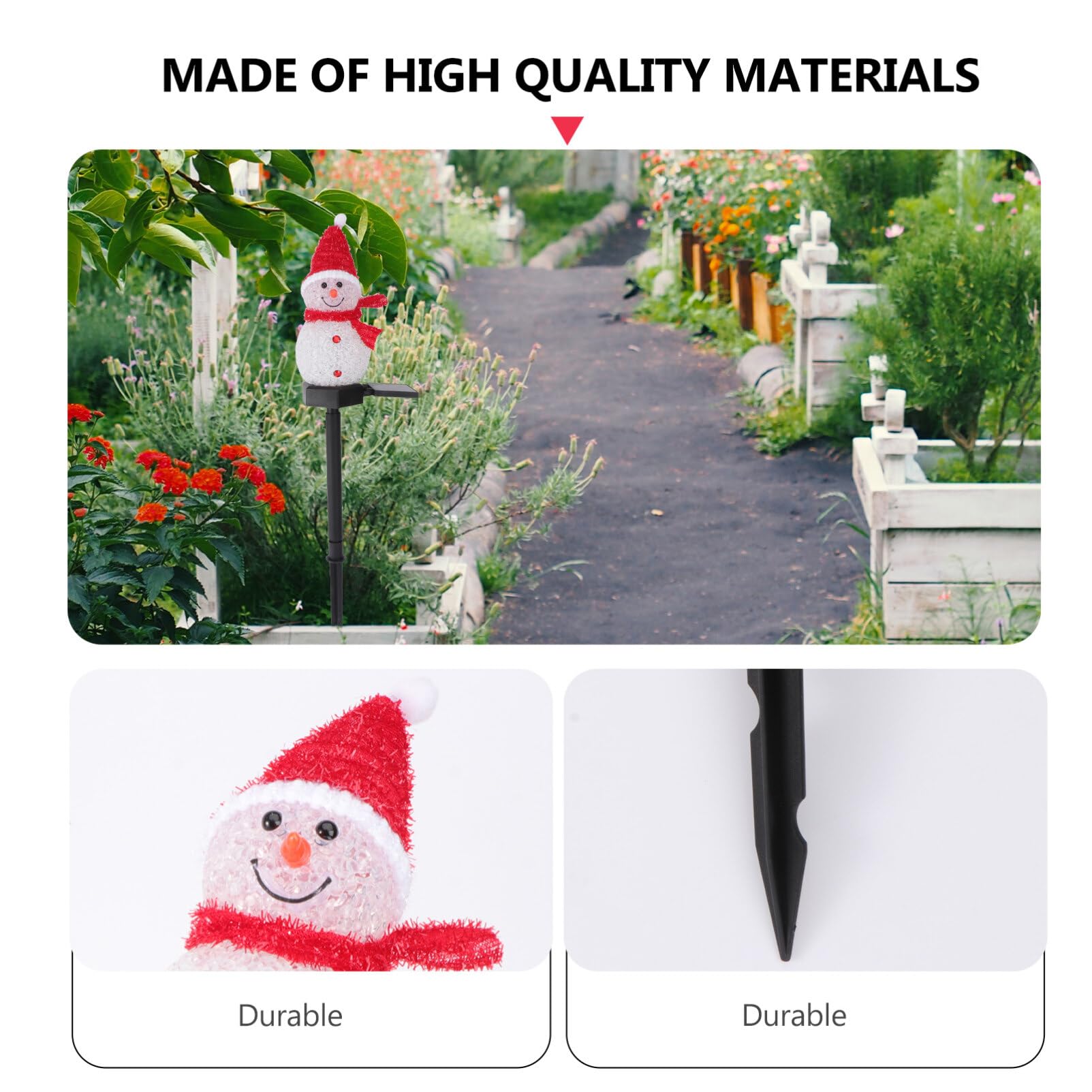 SOLUSTRE 3 Stücke LED Solarleuchten Schneemann Figur Solar Gartenstecker Weihnachten Beleuchtet Beleuchtung Garten Solarlampen Weihnachtsdeko Lampe Außen Outdoor Rasen Terrassen Deko