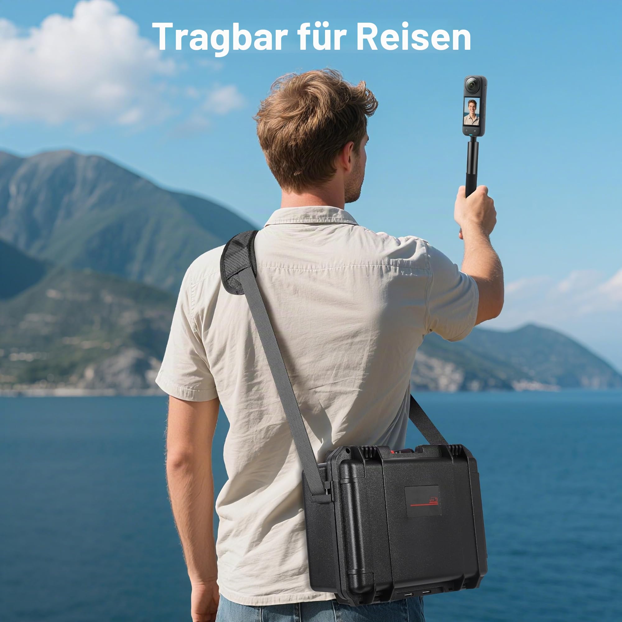 STARTRC VCR Harte Tragetasche für Insta360 X5 Zubehör, wasserdichte Koffer Schutzhüllen Tasche mit doppelten Schichten für Insta 360 X5 Bundle Combo Full Kits und Tauchhülle mit Schultergurt