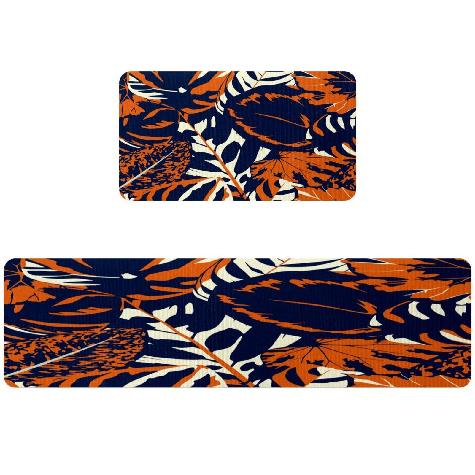 Alfombra para cocina y pasillo transitable tapete lavable VAPOKF de hojas coloridas antideslizante