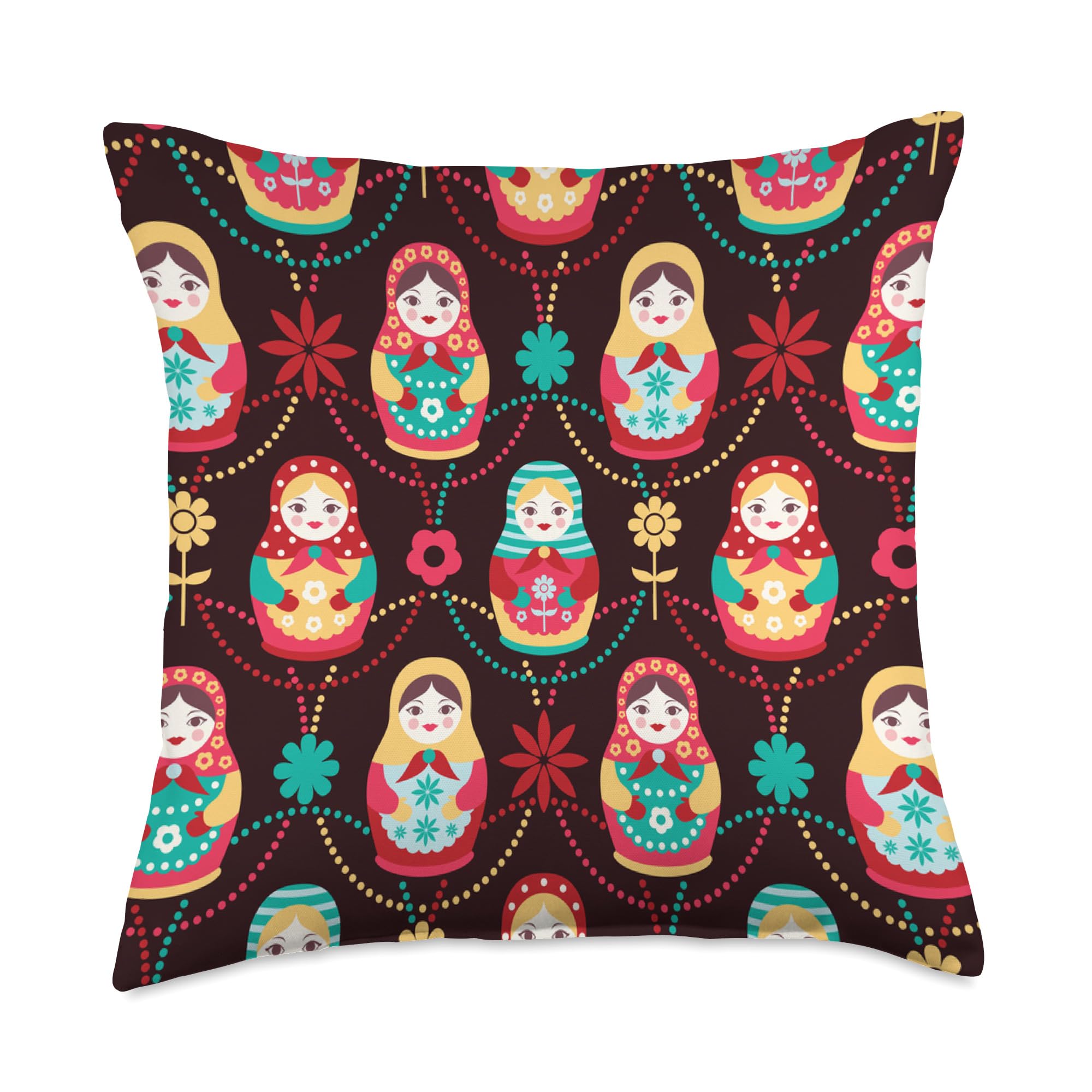 Coussin Matriochka Poupée Russe - Fait Main - Déco Ethnique