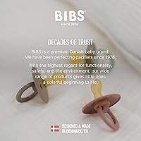 Vista 6 de BIBS - Paquete de 2 chupetes Bibs Colour, calmante, libre de bisfenol A, punta redonda, látex de goma natural