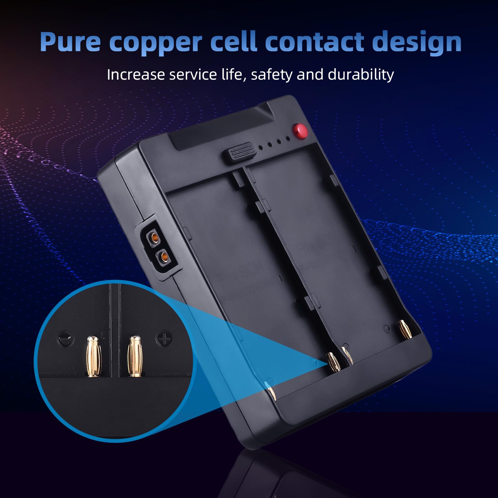 Andoer NP-F970 F750 F550 - Piastra per batteria a V-Lock V-Mount con uscite USB-A/Type-C/DC/D-TAP