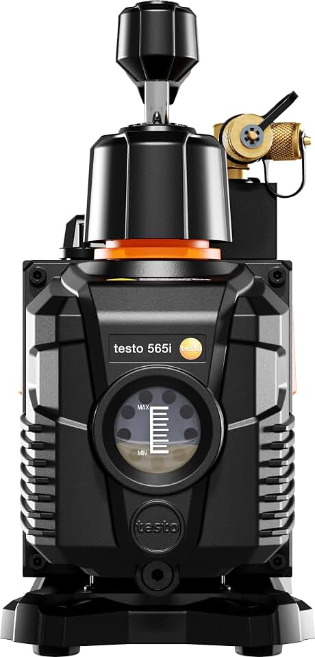 testo 565i Vacuum Pump HVAC 10 CFM - Smart A/C Vacuum Pump for Automated Evacuations - with Integrated Decay Test - 283 l/min - App Operation