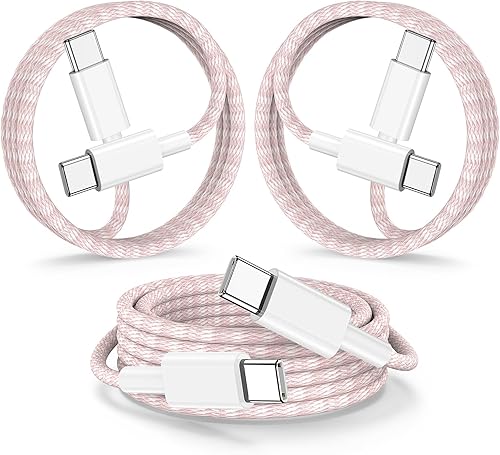 Vista 74 de Carplay - Cable de carga USB C para iPhone 16 15 Pro Max, paquete de 4 [3/3/6/6 pies] 60 W USB C a USB C cable y USB A a USBC cable de carga rápida