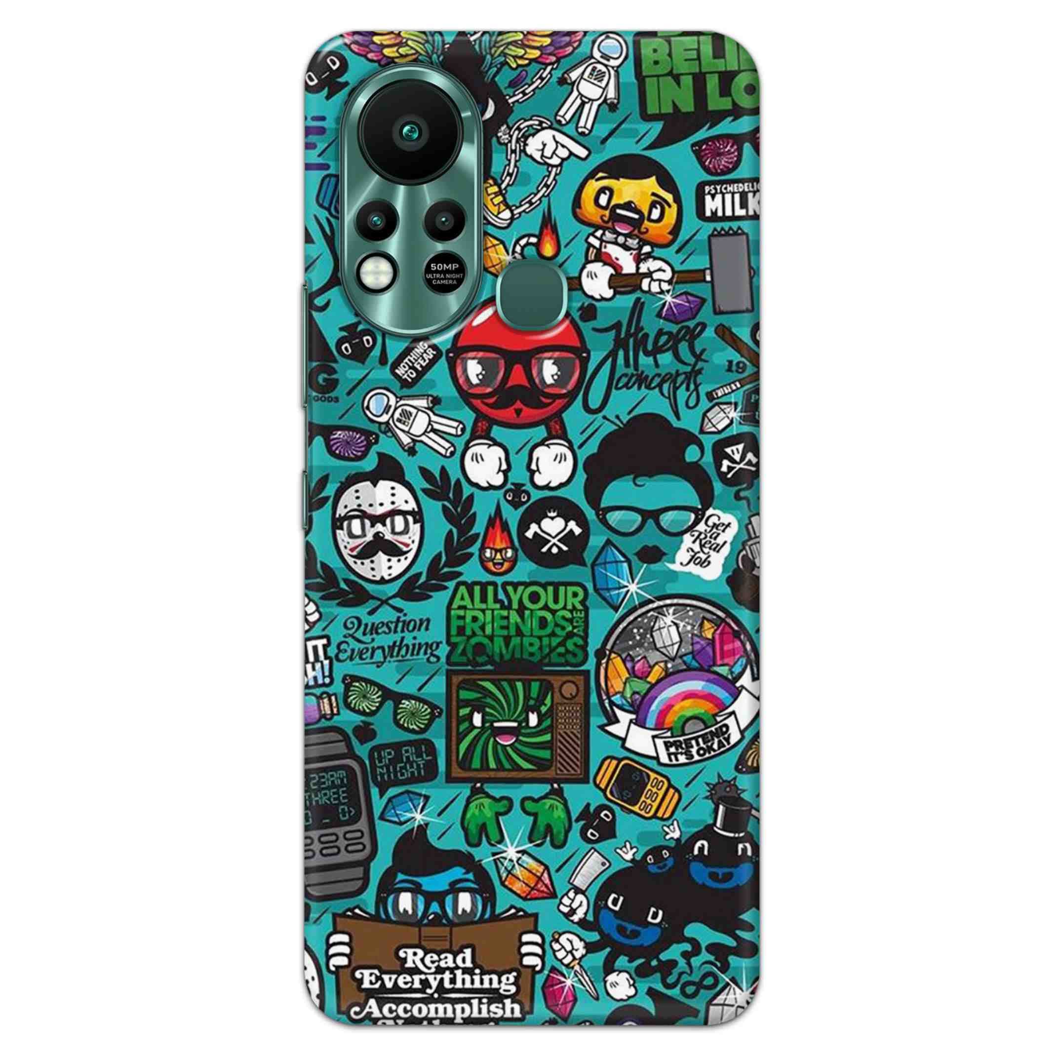 NDCOM for Infinix Hot 11s Back Cover Cool Doodle Art Printed Hard Case