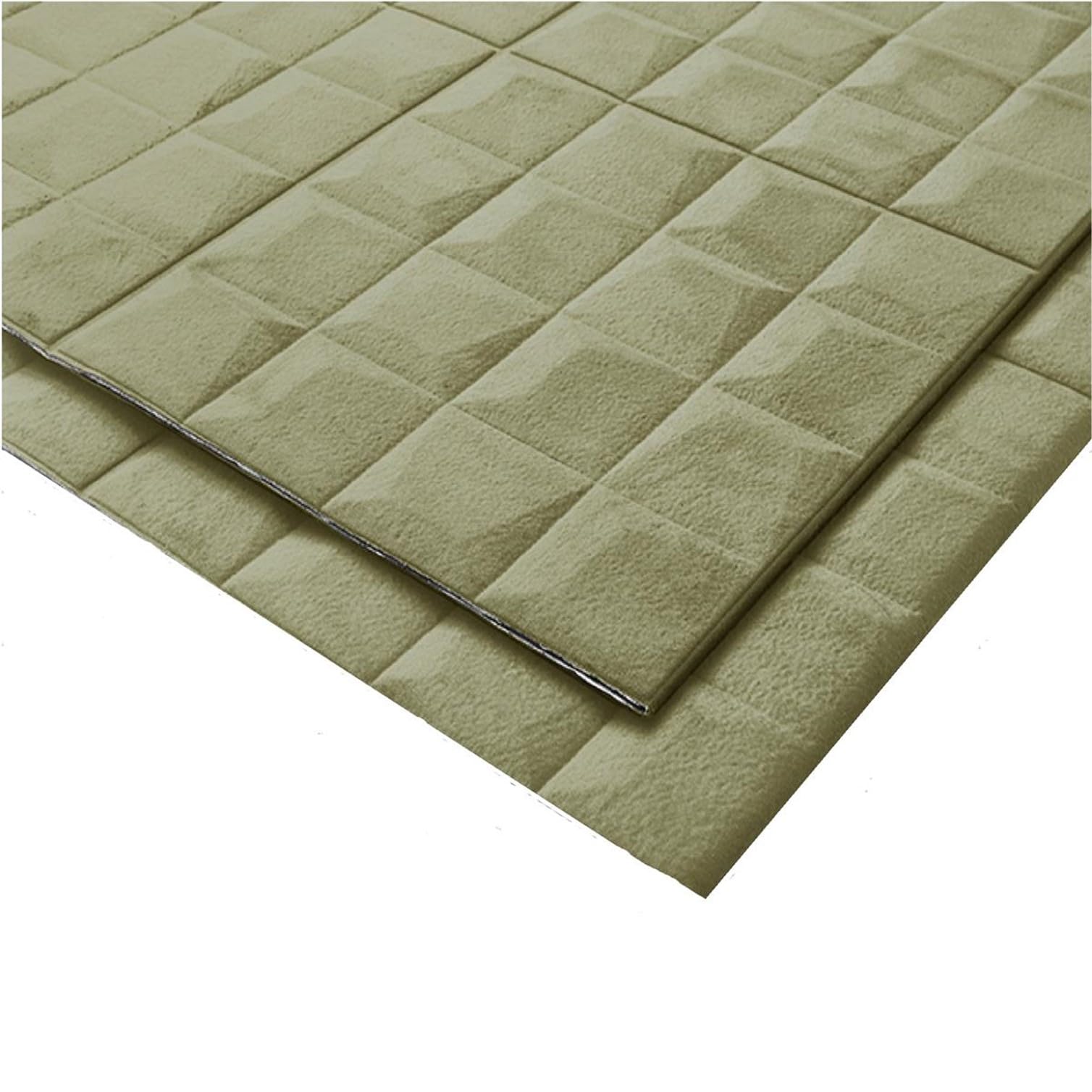 3D Wandpaneele Selbstklebend [SAMTOPTIK] – Gepolsterte Wandverkleidung zum Kleben – Moderne Wandgestaltung für Wohnzimmer, Schlafzimmer, Büro & Gastronomie – 69 x 277 cm Quadrat-Steppung, Grün
