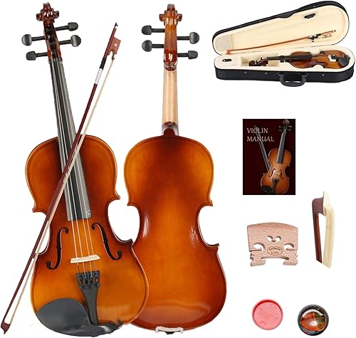 Miniatura 25 de BELANITAS Violín rosa para niños de 9 a 12 años, violín para principiantes de 1/4 con estuche rígido y colofonia, instrumentos musicales acústicos