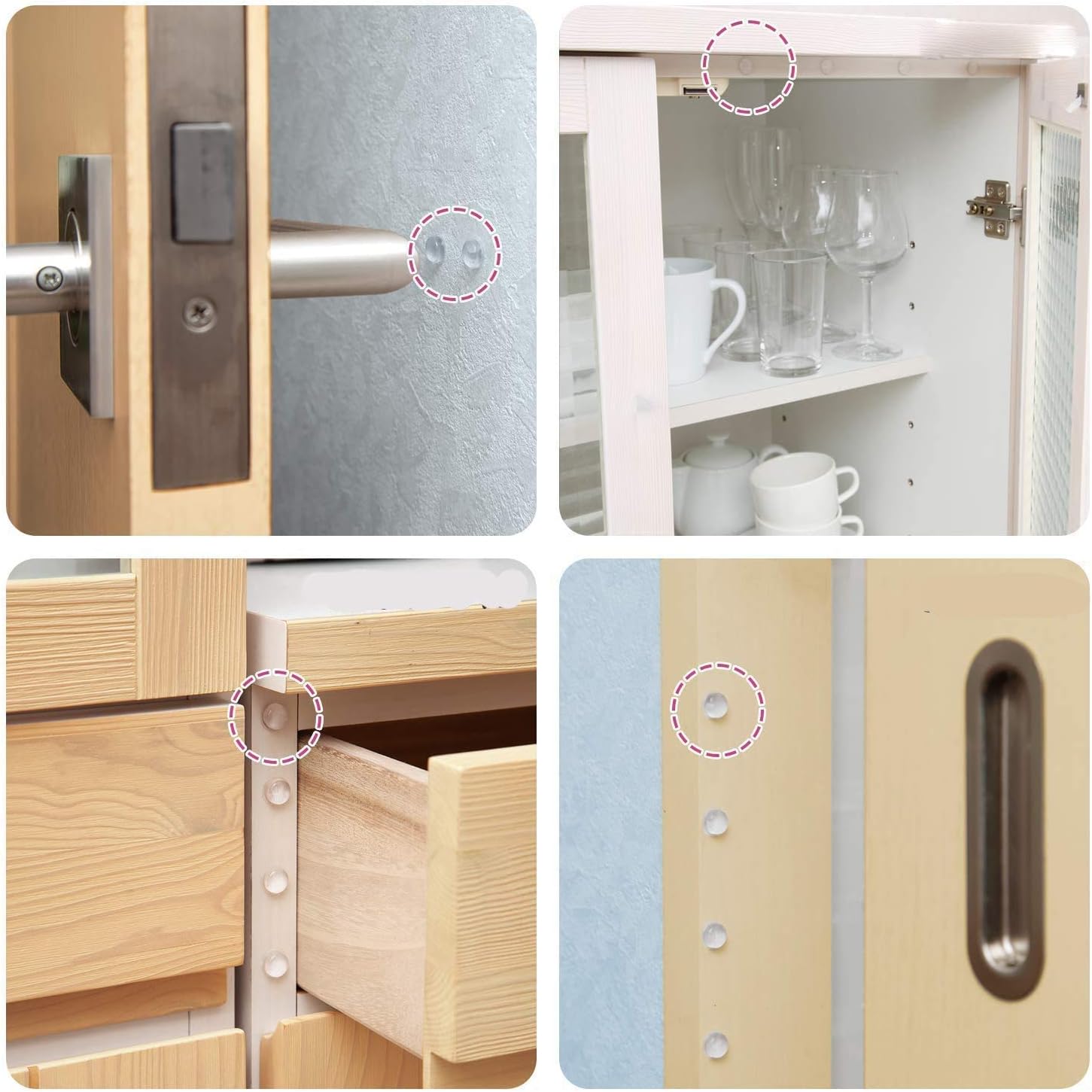 Drawer Bumpers Pads 6mm*2mm - Self Adhesive Clear Rubber Feet for Cabinet Door, Cupboard, Furniture, Laptop, Table - Tiny Anti-Slip Bumpons Noise Dampening Buffer Pads (100) image 4