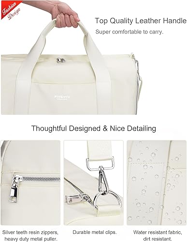 Miniatura 3 de Bolsa de gimnasio para mujeres y hombres con compartimento para zapatos y bolsillo para artículos húmedos, bolsa de lona para viajes, deportes