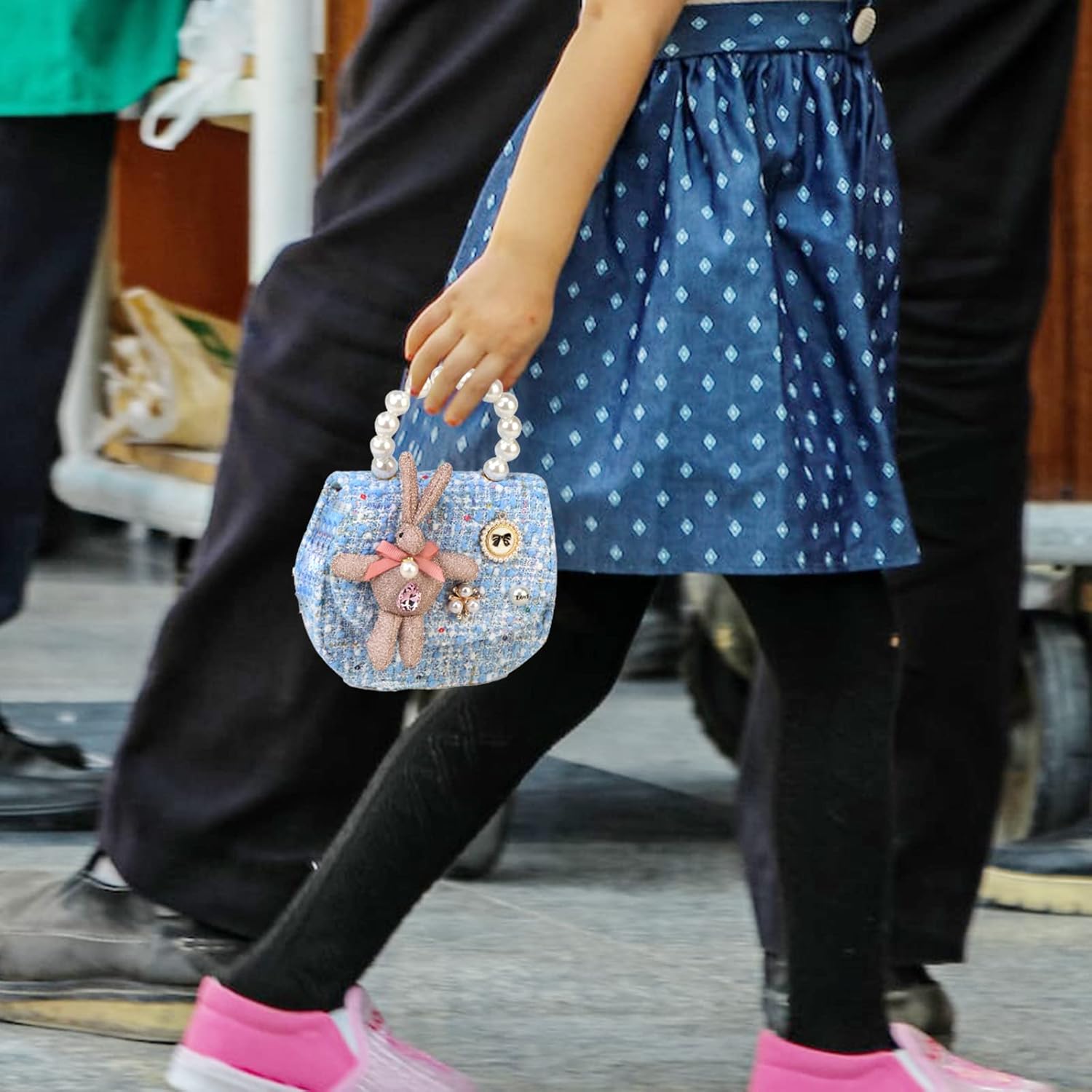 Girls Princess Bunny Purses Cute Crown Crossbody Bag Handbag with Pearl Handle for girls | Princess, Bunny, Cute, Crown, Pearl Handle, for girls - Image 2