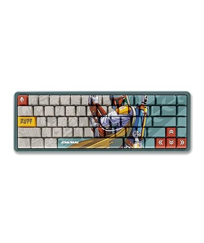 Team Liquid Star Wars Boba Fett PBT Dye Sub Keycaps for Mechanical Gaming Keyboards, Cherry MX Switches, Custom Side Print, ANSI ISO Support, US Layout - Officially Licensed