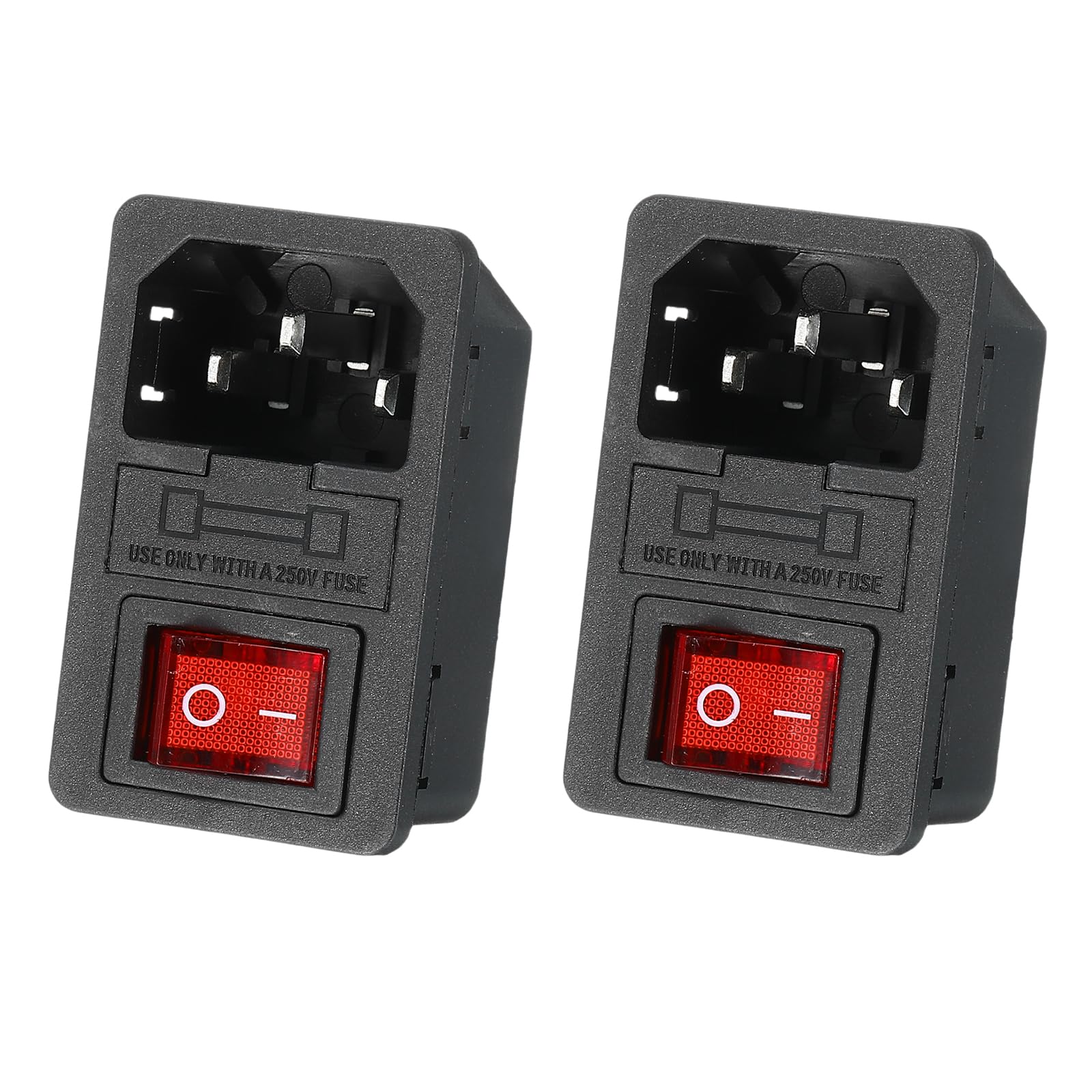 VIAPUICE Power Socket Module Plug IEC320 C14 10A 250V 2500W 2 Pcs